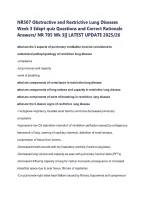 NR507 Obstructive and Restrictive Lung Diseases &ndash; Week 3 EDAPT Quiz Study Guide with Practice Questions&comma; Answers&comma; and Rationales&comma; 2025&ndash;2026