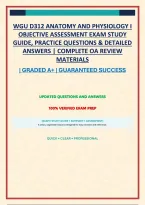 Wgu D312 Anatomy And Physiology I Objective Assessment Exam Study Guide&comma; Practice Questions & Detailed Answers &vert; Complete Oa Review Materials