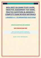 Wgu D027 Oa Exam Study Guide&comma; Objective Assessment Test Bank&comma; Practice Questions & Answers &vert; Complete Exam Review Materials