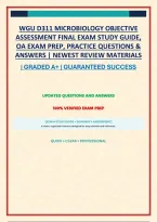 Wgu D311 Microbiology Objective Assessment Final Exam Study Guide&comma; Oa Exam Prep&comma; Practice Questions & Answers &vert; Newest Review Materials