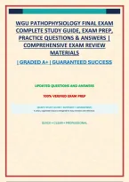 Wgu Pathophysiology Final Exam Complete Study Guide&comma; Exam Prep&comma; Practice Questions & Answers &vert; Comprehensive Exam Review Materials
