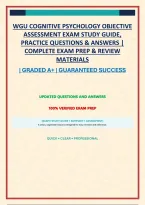 Wgu Cognitive Psychology Objective Assessment Exam Study Guide&comma; Practice Questions & Answers &vert; Complete Exam Prep & Review Materials