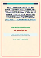 Wgu C784 Applied Healthcare Statistics Objective Assessment & Pre-Assessment Exam Study Guide&comma; Practice Questions & Answers &vert; Complete Exam Prep Materials