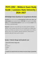PHYS 2002 &ndash; Midterm Exam Study &NewLine;Guide &vert; Louisiana State University &vert; &NewLine;2026&ndash;2027 