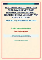 Wgu D115 Oa & Pre-Oa Exam Study Guide&comma; Comprehensive Exam Questions & Verified Answers &vert; Complete Objective Assessment Prep & Review Materials