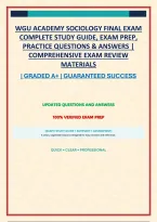 Wgu Academy Sociology Final Exam Complete Study Guide&comma; Exam Prep&comma; Practice Questions & Answers &vert; Comprehensive Exam Review Materials