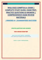 Wgu D322 Comptia A&plus; Exam 1 Complete Study Guide&comma; Exam Prep&comma; Practice Questions & Answers &vert; Comprehensive Exam Review Materials