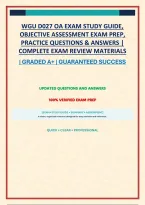 Wgu D027 Oa Exam Study Guide&comma; Objective Assessment Exam Prep&comma; Practice Questions & Answers &vert; Complete Exam Review Materials