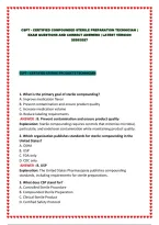 &NewLine;Cspt - Certified Compounded Sterile Preparation Technician &vert; Exam Questions And Correct Answers &vert; Latest Version 2026&sol;2027&NewLine;&NewLine;