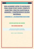 Wgu Academy Intro To Sociology Final Exam Study Guide&comma; Complete Exam Prep&comma; Practice Questions & Answers &vert; Comprehensive Review Materials