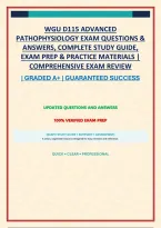 Wgu D115 Advanced Pathophysiology Exam Questions & Answers&comma; Complete Study Guide&comma; Exam Prep & Practice Materials &vert; Comprehensive Exam Review