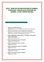 Excpt &ndash; Exam For The Certification Of Pharmacy Technicians &vert; Verified Exam Questions And Answers - Latest Version 2026&sol;2027&NewLine;&NewLine;&NewLine;