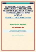 Wgu Academy Us History 1 Final Exam Complete Study Guide&comma; Exam Prep&comma; Practice Questions & Answers &vert; Comprehensive History Review Materials