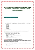 &NewLine;Cpht - Certified Pharmacy Technician &vert; Exam Questions And Correct Answers &vert; Latest Version 2026&sol;2027&NewLine;&NewLine;