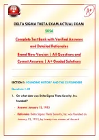 Delta Sigma Theta Exam Actual Exam 2026&sol;27 &vert; Complete Test Bank with Verified Answers and Detailed Rationales &vert; Brand New Version &vert; All Questions and Correct Answers &vert; A&plus; Graded Solutions&NewLine;