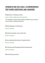 Hondros Nur 200 Quiz 2 Comprehensive&NewLine;Test Paper Questions And Answers