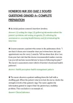 Hondros Nur 200 Quiz 2 Solved&NewLine;Questions Graded A&plus; Complete&NewLine;Preparation