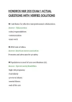 Hondros Nur 205 Exam 1 Actual&NewLine;Questions With Verified Solutions