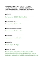 Hondros Nur 205 Exam 1 Actual&NewLine;Questions With Verified Solutions