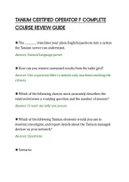 Tanium Certified Operator F Complete&NewLine;Course Review Guide&NewLine;