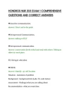 Hondros Nur 205 Exam 1 Comprehensive&NewLine;Questions And Correct Answers
