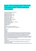 Nurse Think Fundamentals CJSim Free Trail Patient Ellen Thomas Questions and Answers&period;