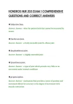 Hondros Nur 205 Exam 1 Comprehensive&NewLine;Questions And Correct Answers