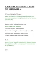 Hondros Nur 205 Exam 1 Fully Solved&NewLine;Test Paper Graded A&plus;
