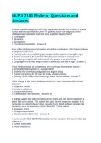 NURS 3161 Midterm Questions and Answers