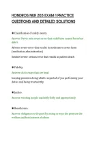 Hondros Nur 205 Exam 1 Practice&NewLine;Questions And Detailed Solutions