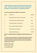 American Board Of Surgical Assistants &lpar;Absa&rpar; Certification &NewLine;Exam &mdash; 200 Practice Questions And Correct Answers With &NewLine;Rationales &vert; Already Graded A&plus;&vert;&vert;Brand New Version&excl;&excl;