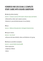 Hondros Nur 205 Exam 2 Complete&NewLine;Study Guide With Solved Questions