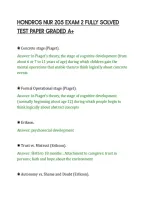 Hondros Nur 205 Exam 2 Fully Solved&NewLine;Test Paper Graded A&plus;&NewLine;