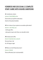 Hondros Nur 205 Exam 3 Complete&NewLine;Study Guide With Solved Questions