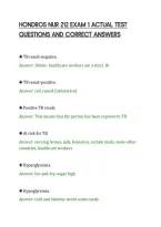 Hondros Nur 212 Exam 1 Actual Test&NewLine;Questions And Correct Answers