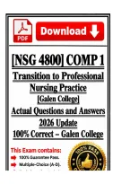 NSG 4800 Comp 1&vert;Transition to Professional Nursing &vert; 2026 Update &vert;100&percnt; Correct &ndash; Galen College