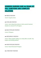 Hondros Nursing Nur 150 Exams Set&NewLine;Full Questions And Complete&NewLine;Solutions