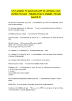 CPL Canadian Air Law Exam with all Correct & 100&percnt; Verified Answers &vert;Actual Complete Update &vert;Already Graded A&plus;