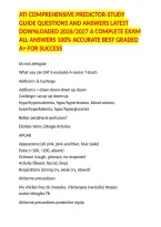 Ati Comprehensive Predictor-Study Guide Questions And Answers Latest Downloaded 2026&sol;2027 A Complete Exam All Answers 100&percnt; Accurate Best Graded A&plus; For Success