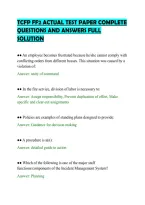Tcfp Ff2 Actual Test Paper Complete&NewLine;Questions And Answers Full&NewLine;Solution