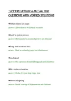 Tcfp Fire Officer 3 Actual Test&NewLine;Questions With Verified Solutions