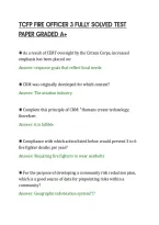 Tcfp Fire Officer 3 Fully Solved Test&NewLine;Paper Graded A&plus;