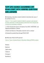 Tcfp Gfd Hazmat Awareness Ops&NewLine;Exam Script With Verified Questions&NewLine;And Answers&NewLine;