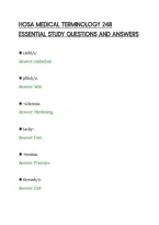 Hosa Medical Terminology 248&NewLine;Comprehensive Study Questions And&NewLine;Answers&NewLine;