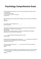 Psychology Comprehensive Exam