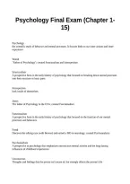 Psychology Final Exam &lpar;Chapter 1-15&rpar;&period;