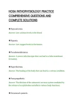 Hosa Pathophysiology Final Paper With&NewLine;Complete Solutions