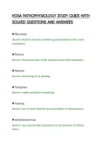 Hosa Pathophysiology Practice&NewLine;Comprehensive Questions And&NewLine;Complete Solutions&NewLine;