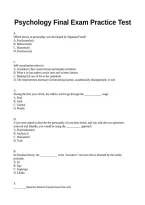 Psychology Final Exam Practice Test