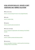 Hosa Pathophysiology Updated Script Questions And Verified Solutions&period;